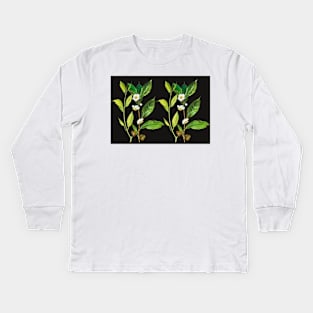 small white flowers Kids Long Sleeve T-Shirt